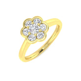 7-Stone Cluster Ring in Yellow Gold
